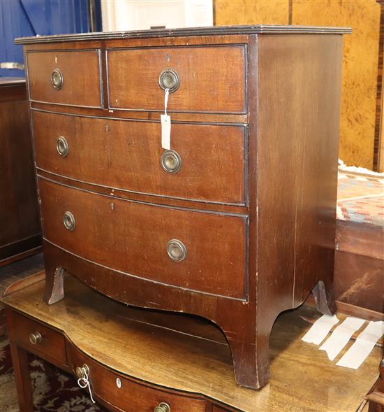 A small Regency style mahogany bowfront chest W.76cm